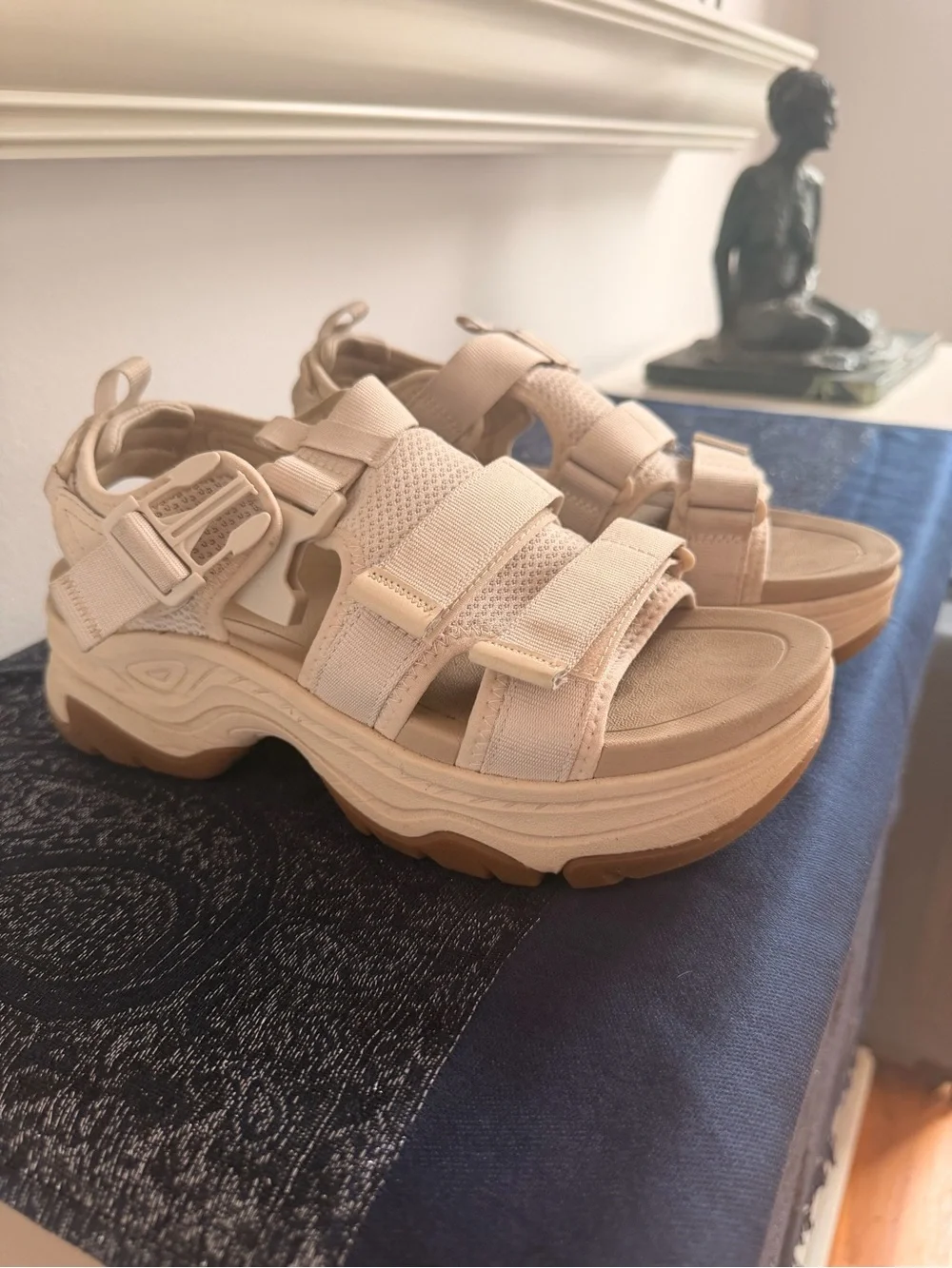 Teva Chunky Platform Sport Sandals in Cream